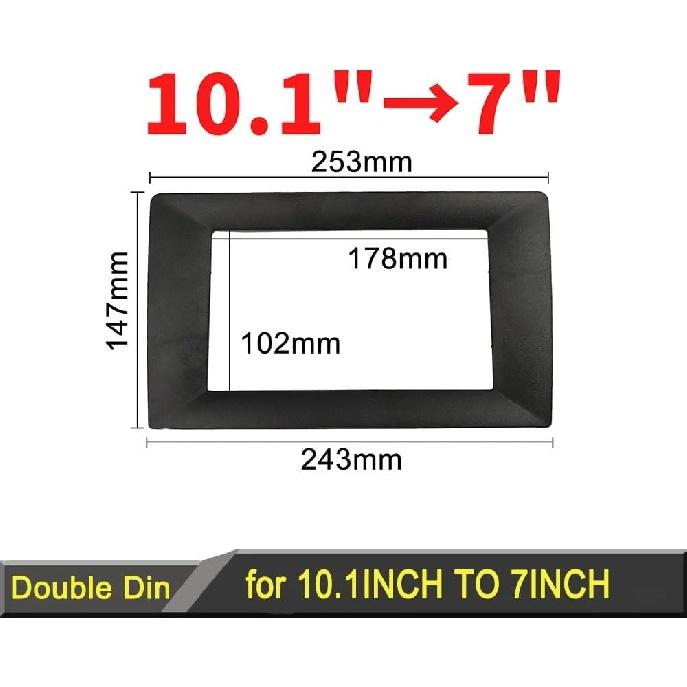 Double DIN Installation Multi-Kit 10.1INCH to 7INCH Installation Dash Kit Black