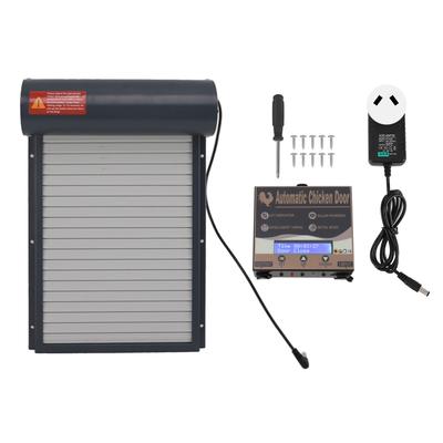 Automatic Chicken Coop Door Opener with Timer Grey Easy Control Display Iron Auto Chicken Door