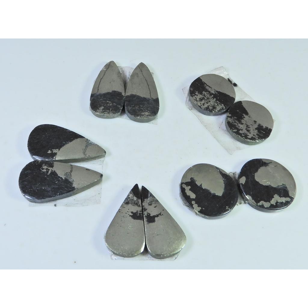 194Cts.Natural Apache Gold Pyrite Matched Pair Mix Loose Gemstone 5 Pair Lot C-1351