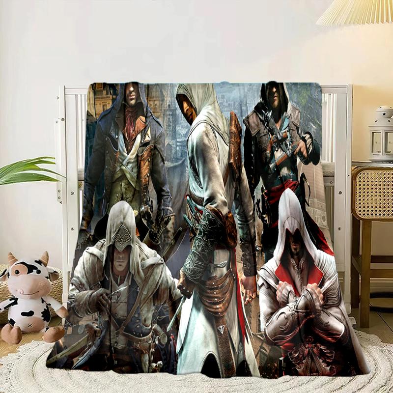 Assass Warrior Blanket Flannel Blanket for bed, sofa, Camping, Hiking, Picnic Essentials, gift for family Fan gifts