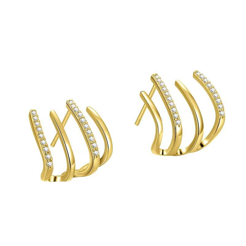 

Простые, высококлассные, модные, универсальные серьги с крапановой закрепкой, серьги в простом и крутом стиле золотой