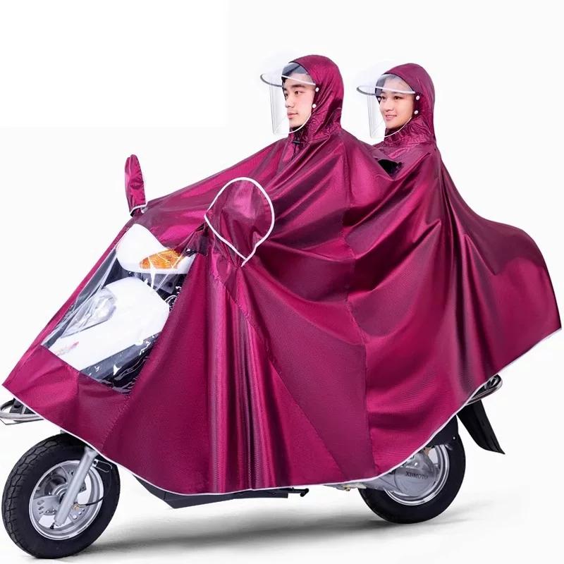 New Electric Bike Raincoat Poncho Double Adult Long Full Body Rainproof Thickened Extra Large Motorcycle Battery Car Special