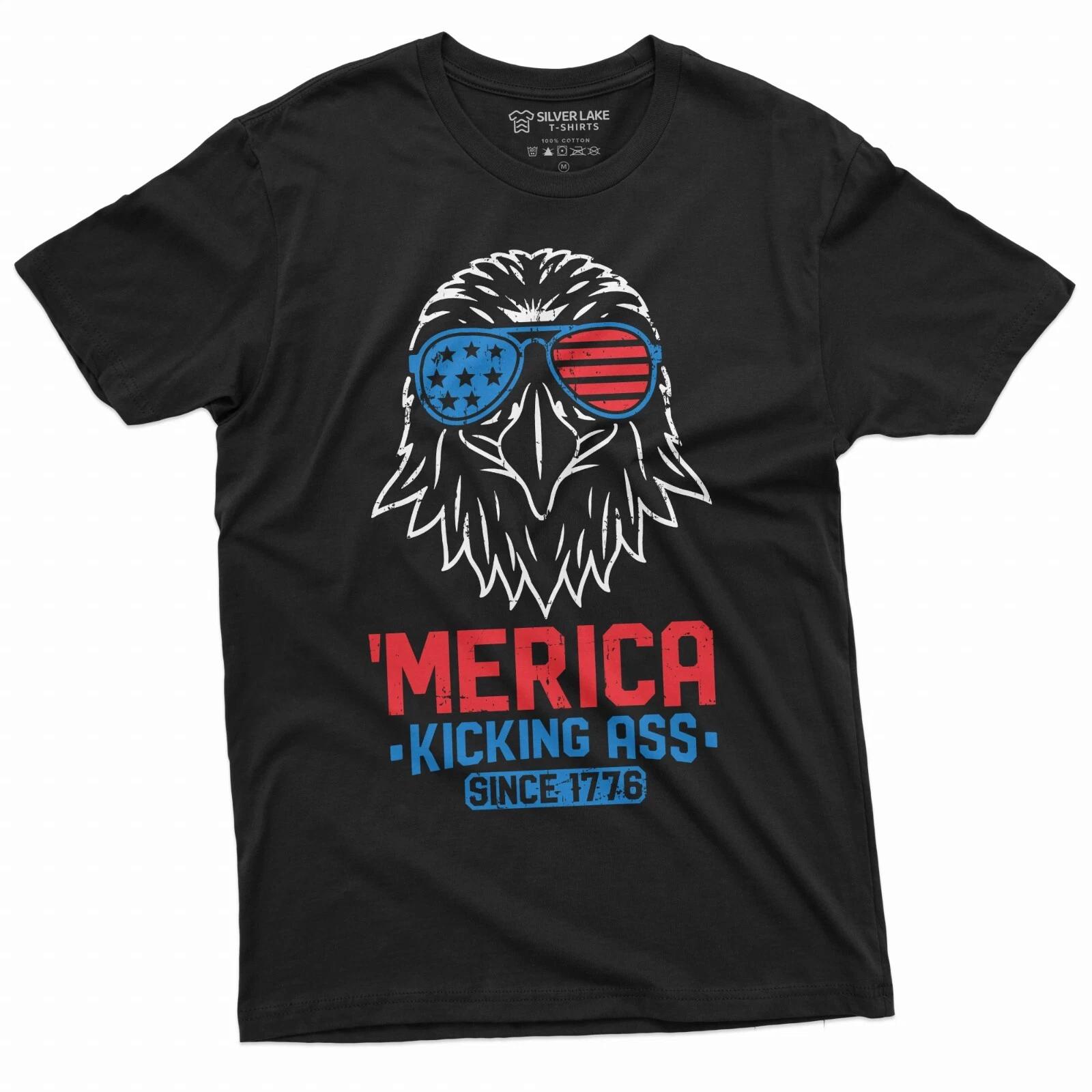 USA Eagle Merica Shirt Mens Cool 4th of July 1776 independence patriotic Tee XXXXL