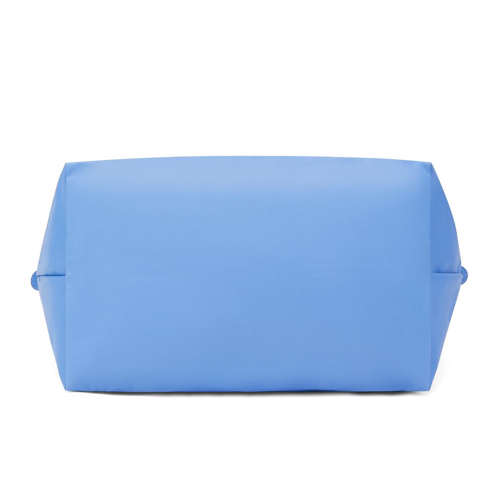 Longchamp Snap Zipper Closure Canvas Tote Shopping Bag Women tote Blue 1899919P82