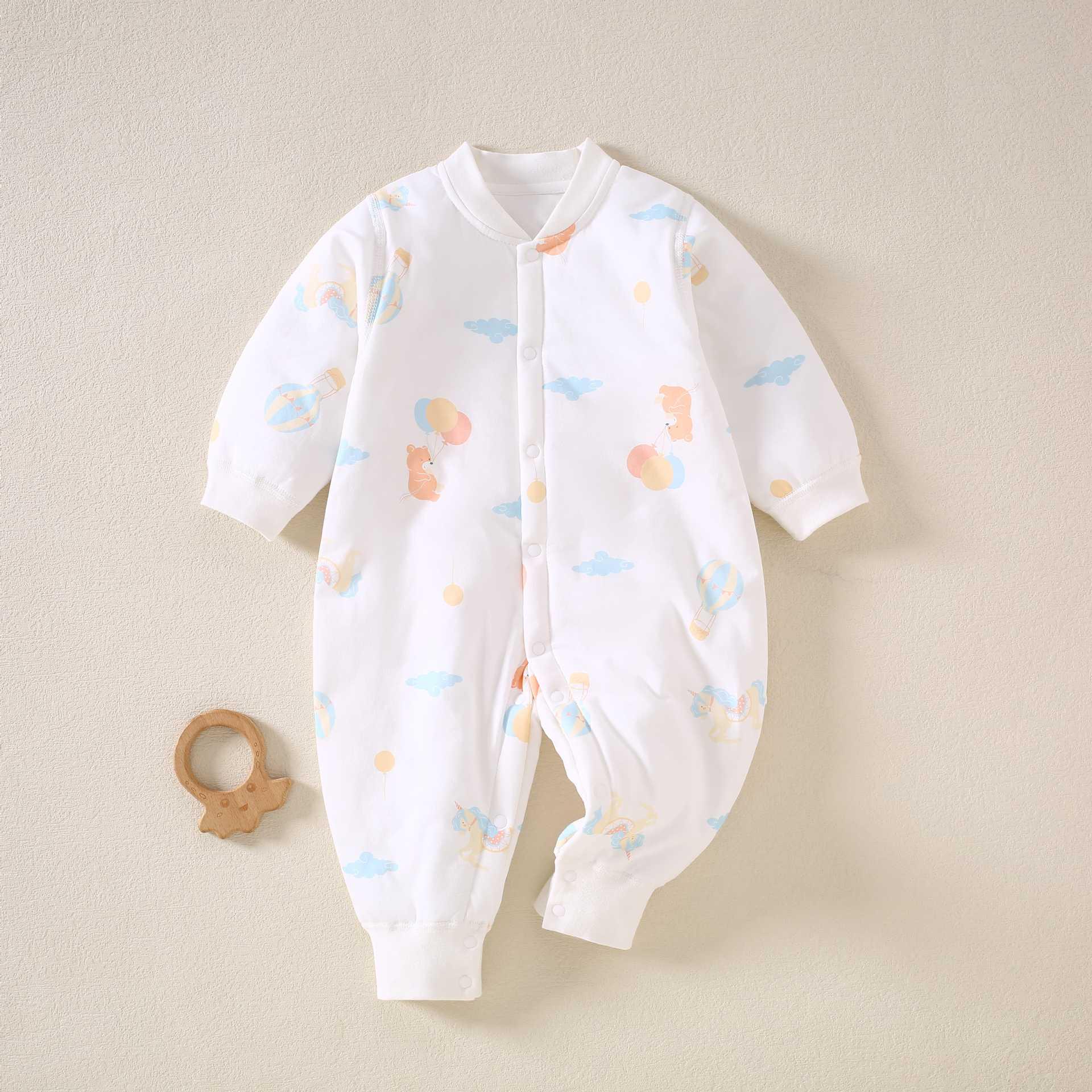 Unisex Baby Jumpsuit: 40g Thin Padded Cotton for Autumn/Winter - Warm Newborn Crawling Bodysuit Size 90