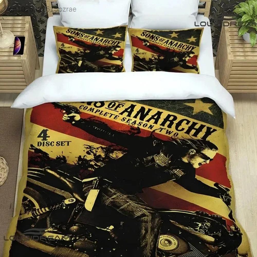 Sons Of Anarchy Retro Bedding Set For Bedroom Soft Modern Bedspreads Comefortable Kids Duvet Cover Quilt Cover And Pillowcase