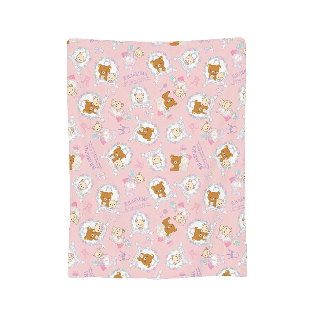 Rosa Süßer Bär Rilakkuma Decke Flauschige Tolle Atmungsaktive Überwurfdecken für Bett Sofa Winter,