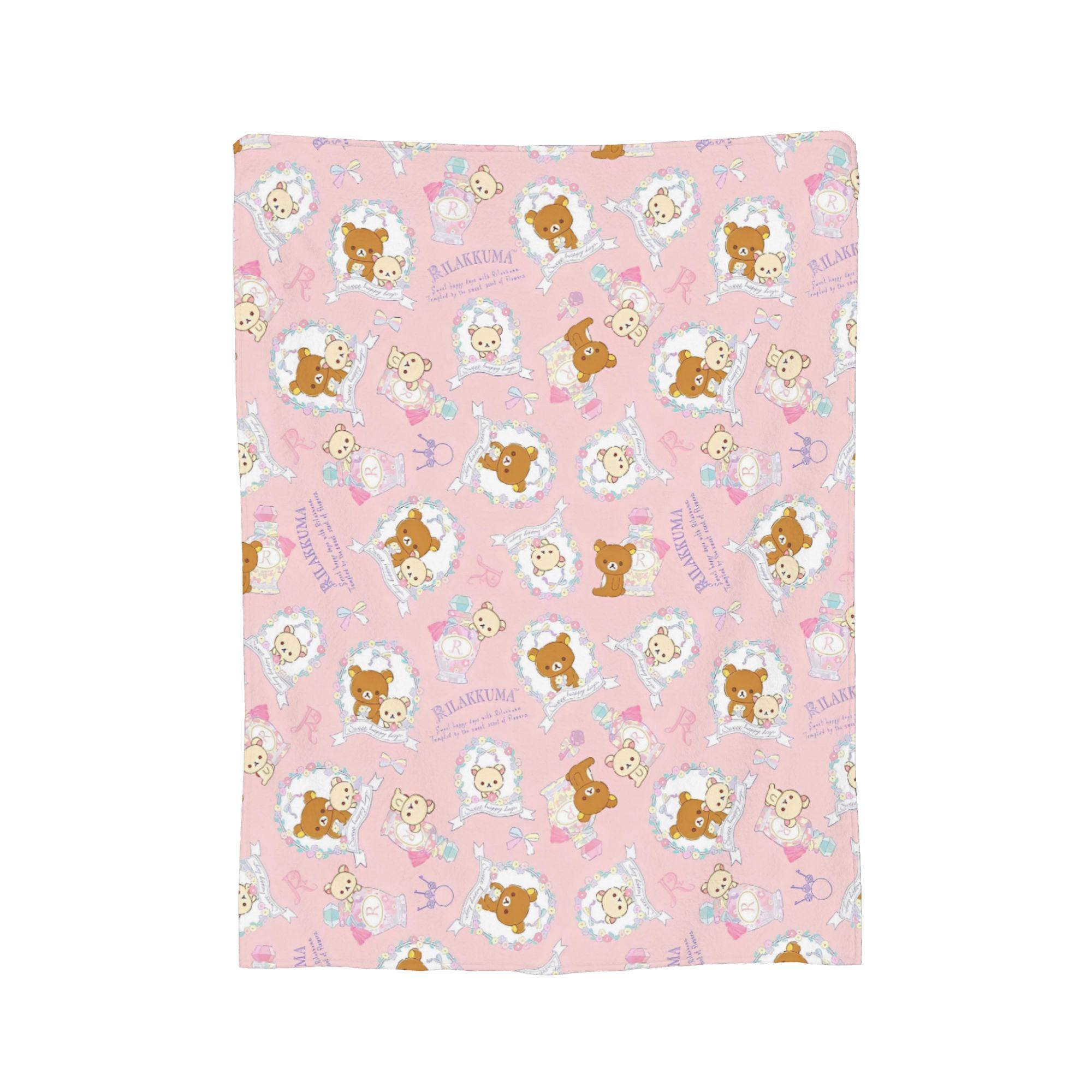 

Pink Cute Bear Rilakkuma Blanket Fuzzy Awesome Breathable Throw Blankets for Bed Sofa Winter, 100x150cm