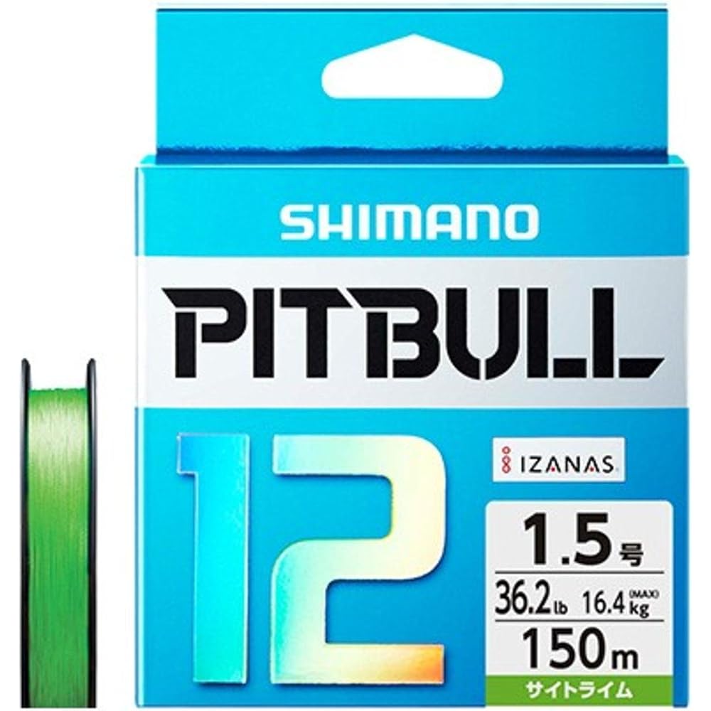 Shimano PE Line Pitbull 12-Strand 150m 1.5号 Sight Lime 36.2lb Fishing Line