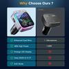 Bluetooth 5.0 FM Transmitter 48W PD&QC3.0 Car Charger Dual Mics Deep Bass Sound with Voltage Display Hands-Free Call Adapter
