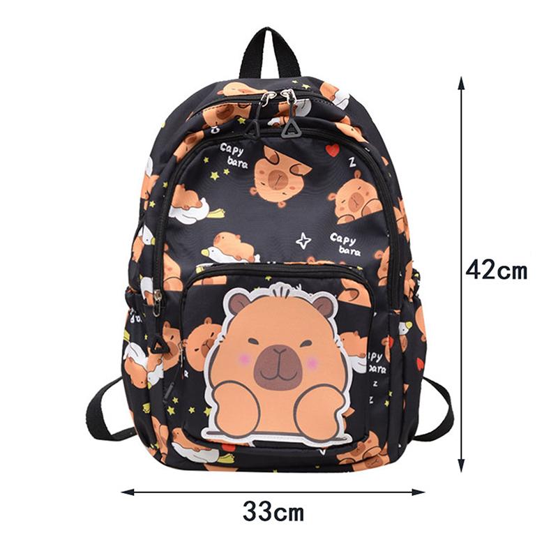 Cartoon Capybara Print Backpack Funny Large Capacity Capybara School Bag Student Laptop Bag Cute Lightweight Backpack Gifts