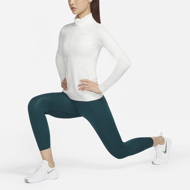 Nike Pro Casual Sports Stand Collar Training Long Sleeve T-Shirt Women Tops White CU4330-133