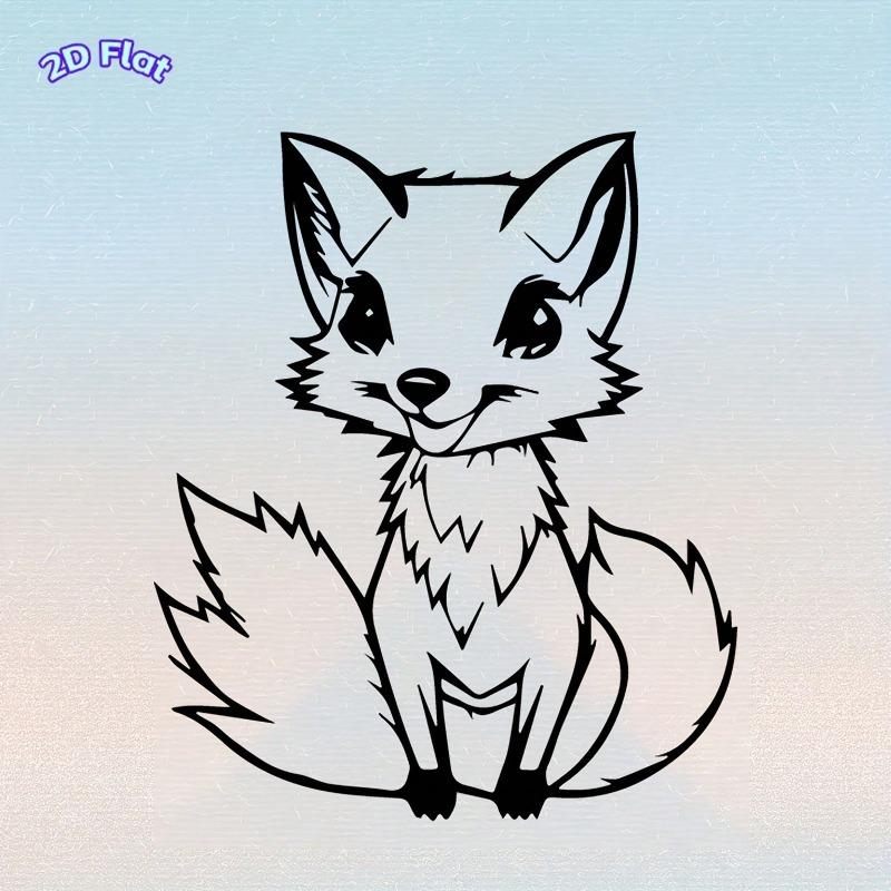 Fox Metal Wall Art Cute Fox Design Weather Resistant Iron Sculpture Garden Bedroom Gift