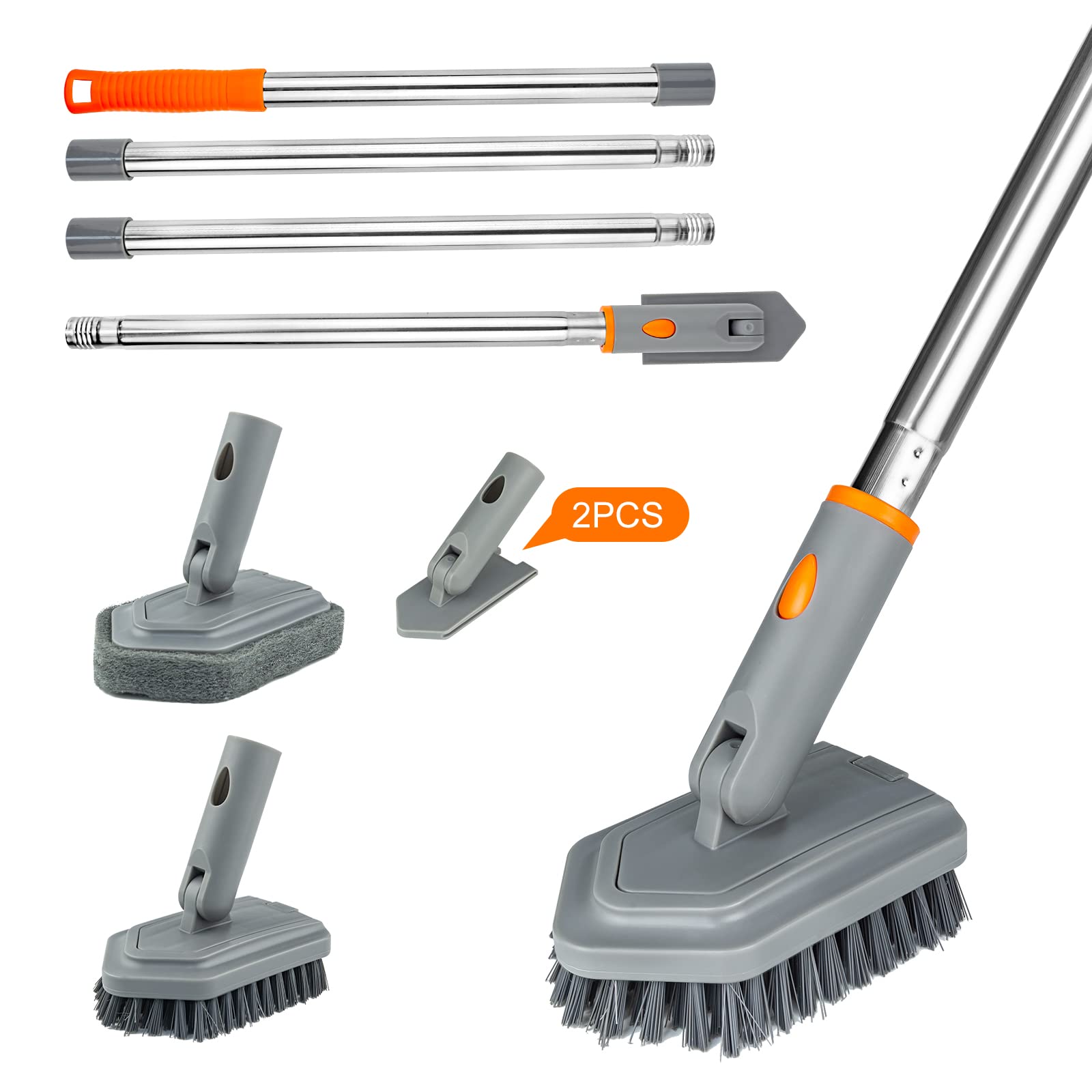 

ITTAHO Щетка для мытья палубы, Ванна, Телескопическая, Длинная, Регулируемая, Для чистки веранды, Переключаемая, Щетка, Щетка, Щетка, 83-142 см, Угловая, Щетка, серый