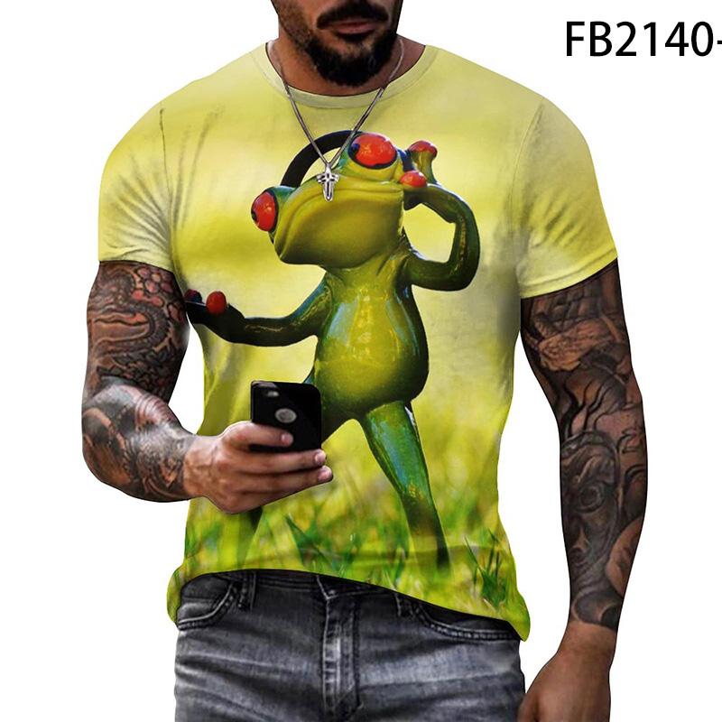 

Забавная футболка с древесной лягушкой, мужская летняя одежда с короткими рукавами, крутая футболка с 3D принтом, повседневные футболки, одежда