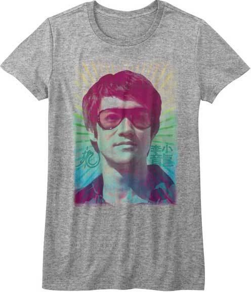Bruce Lee Multi Color Rainbow Womans Fitted T Shirt 4XL