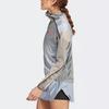 Adidas Logo Letter Print Zip Up Hooded Jacket, Women Casual Streetwear Outerwear Black White HT9403