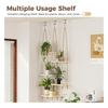 ABBP-Hanging Shelves Plant Hanger Indoor Window Plant Shelves Wood Plant Wall Shelf Window Sill Plant Shelf Indoor