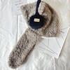 Women's Bear Earphones Hat: Warm Hooded Scarf with Plush Ear and Neck Protection for Autumn/Winter