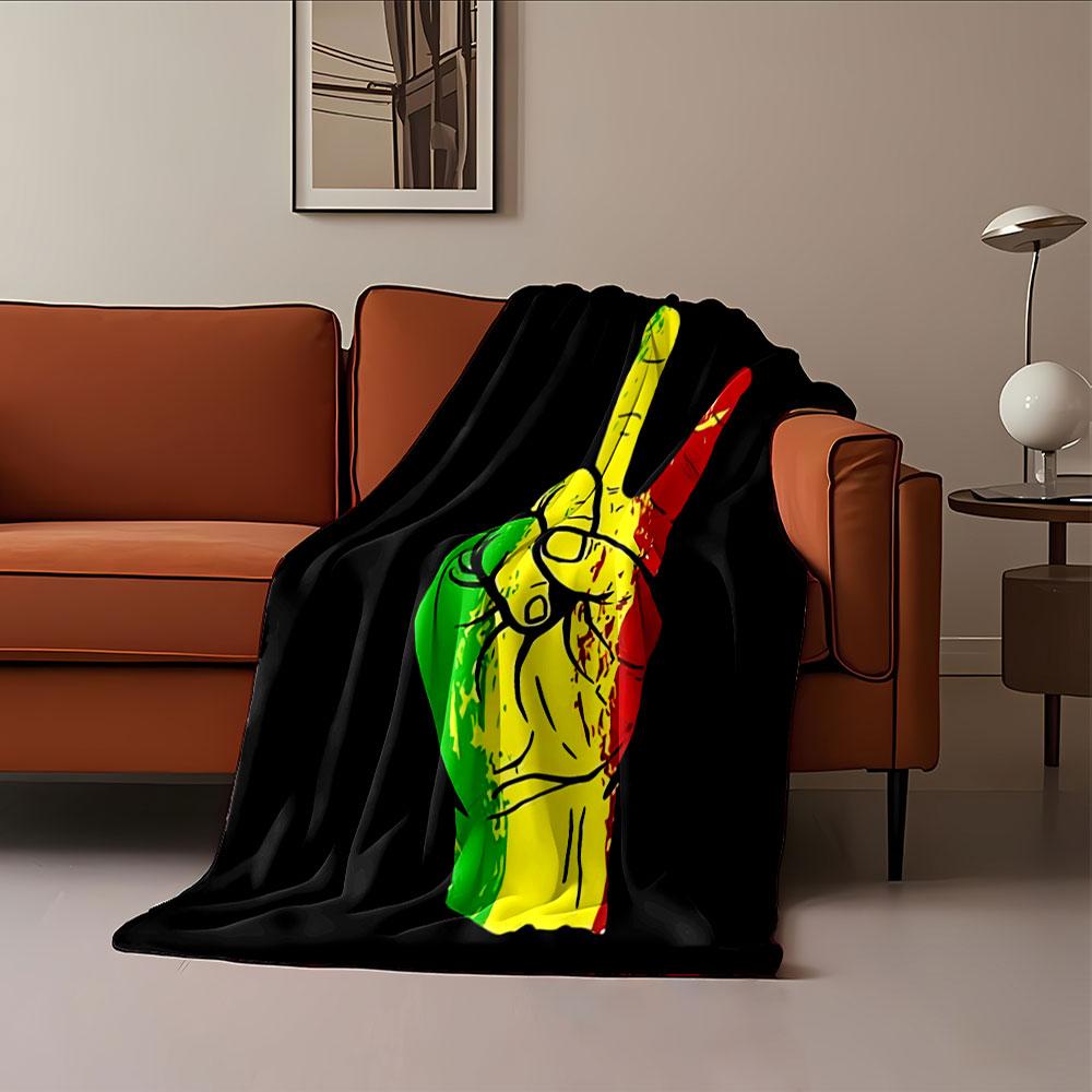Peace Sign Rasta Colors Blanket for all seasons blanket lunch break throw gift