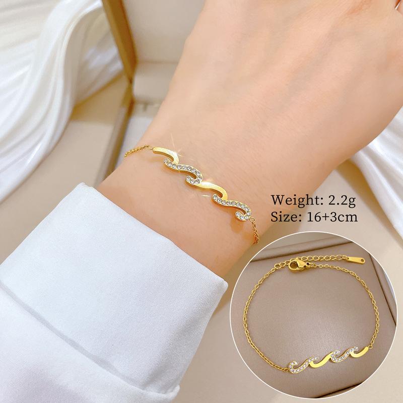 Дунмэнь Индивидуальность Минималистичный Ветер Волна Индивидуальность Цепочный Браслет Женский Ретро Подруга