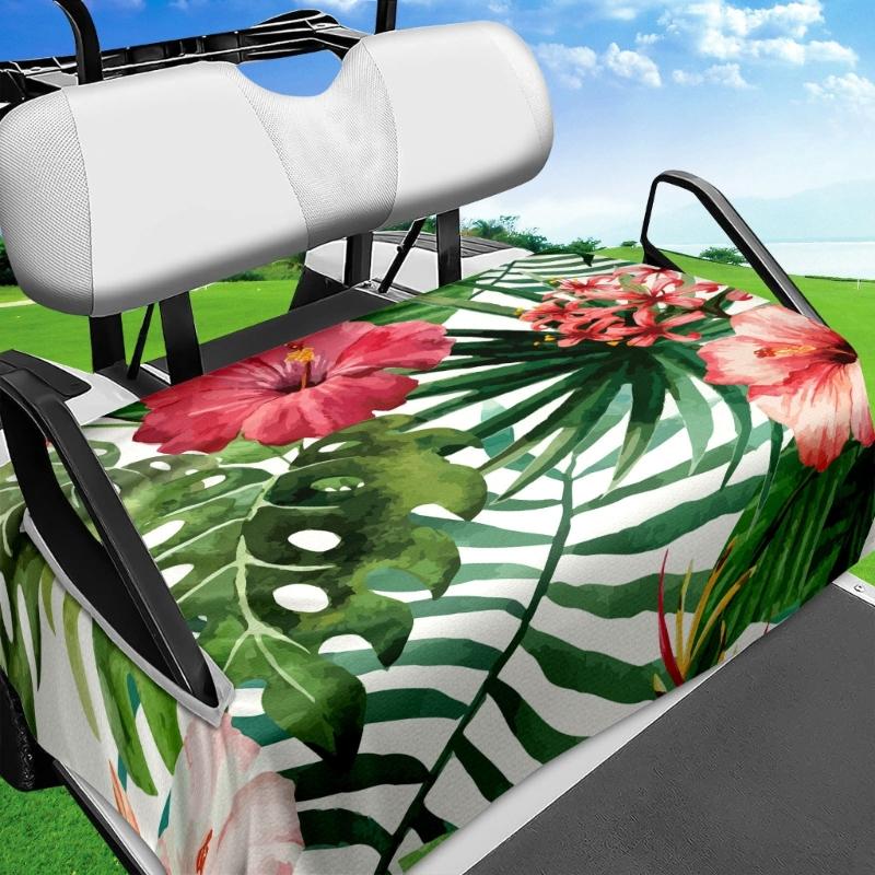 Leaf Pattern Golf Cart Seat Towel Blanket Benches Seat Protector Universal Golf Car Seat Cover Easy Installation