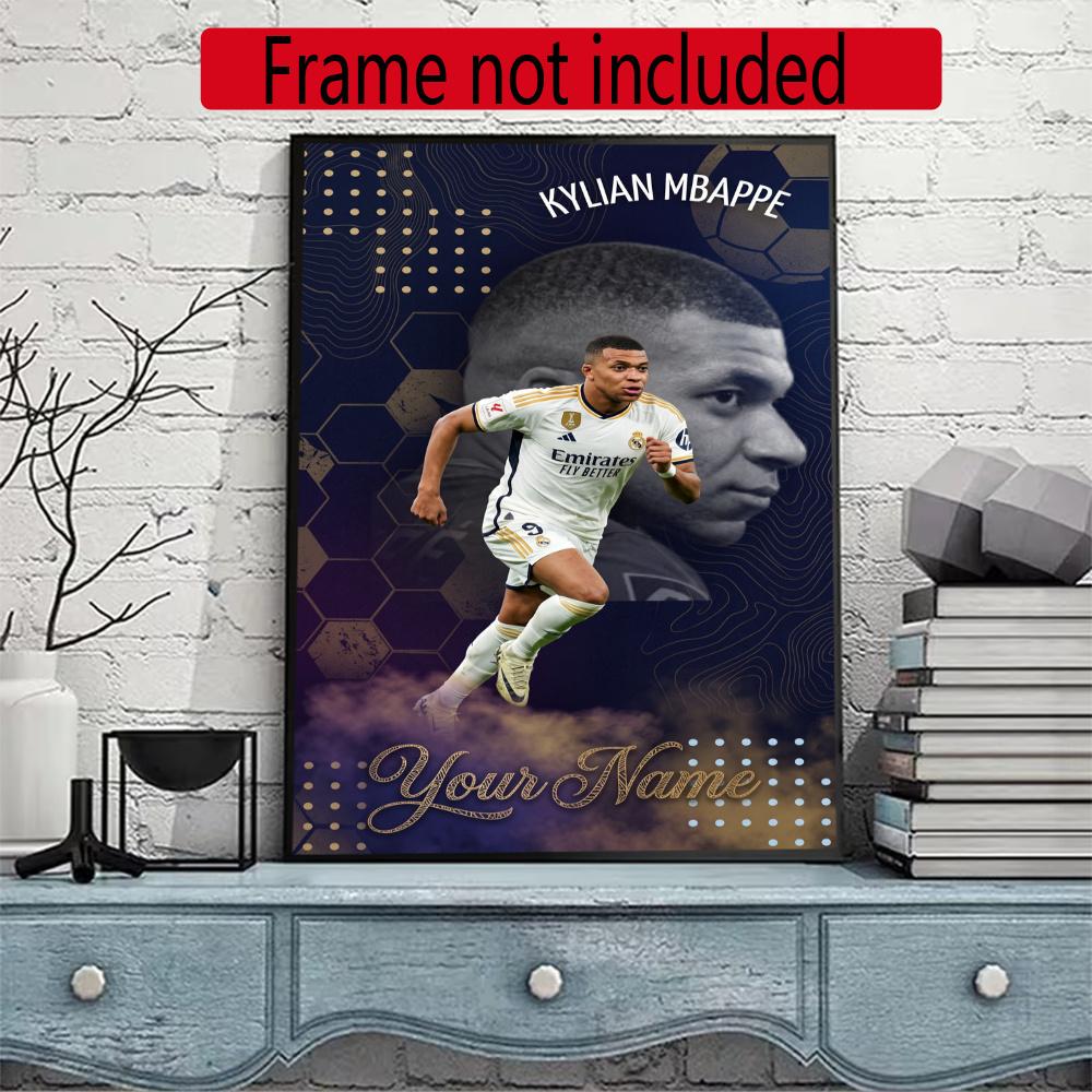 Mbappe Personalized Text Diamond Painting Round Diamond Mosaic Rhinestones Diamond Embroidery Craft Kit Wall Decor Without Frame