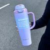 1pc Stainless Steel Dual-Waterway Tumbler, 1200ml Handled Insulated Mug, Portable Outdoor Sports Cold Cup, Couple Gift