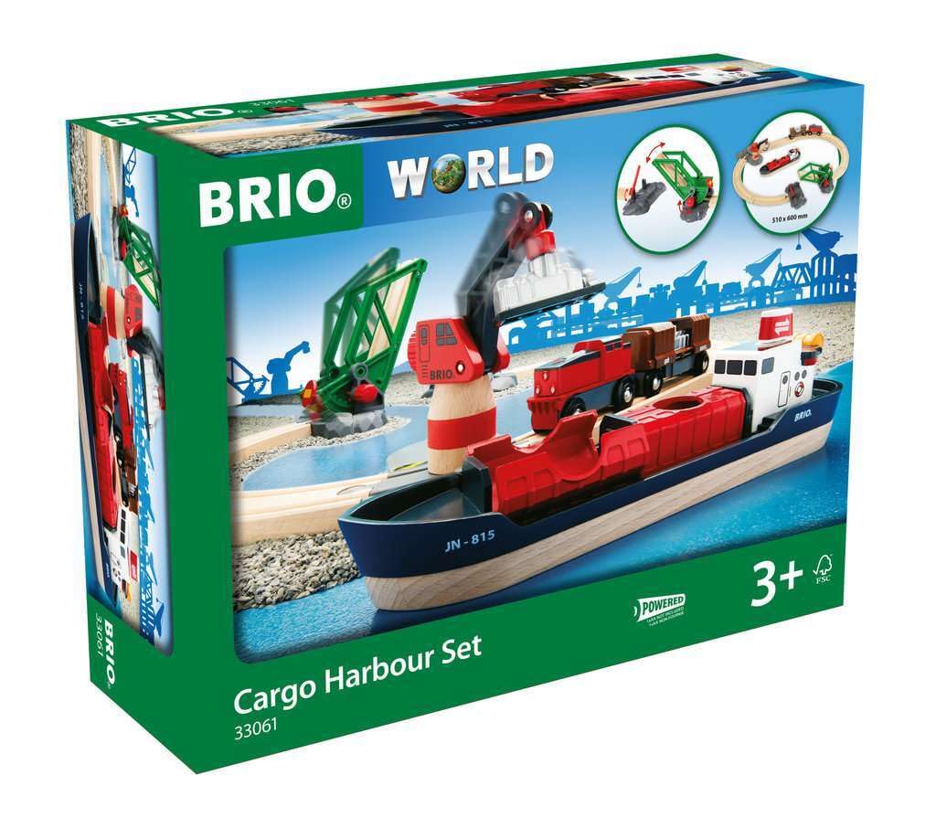 

BRIO WORLD Грузовой порт Набор для детей от 3 лет и старше 33061 [16 деталей] (Корабль, Поезд, Игрушка, Деревянный, Рельс, Электрический)