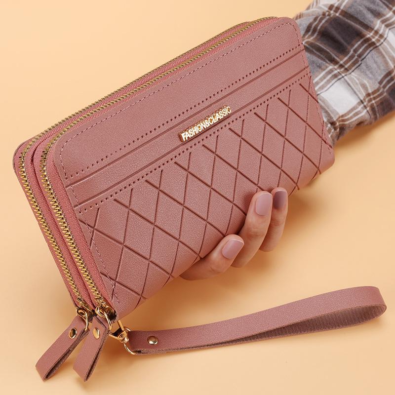 Women's 2024 Double Zipper Long Wallet - Korean Style Multi-Card Coin Purse