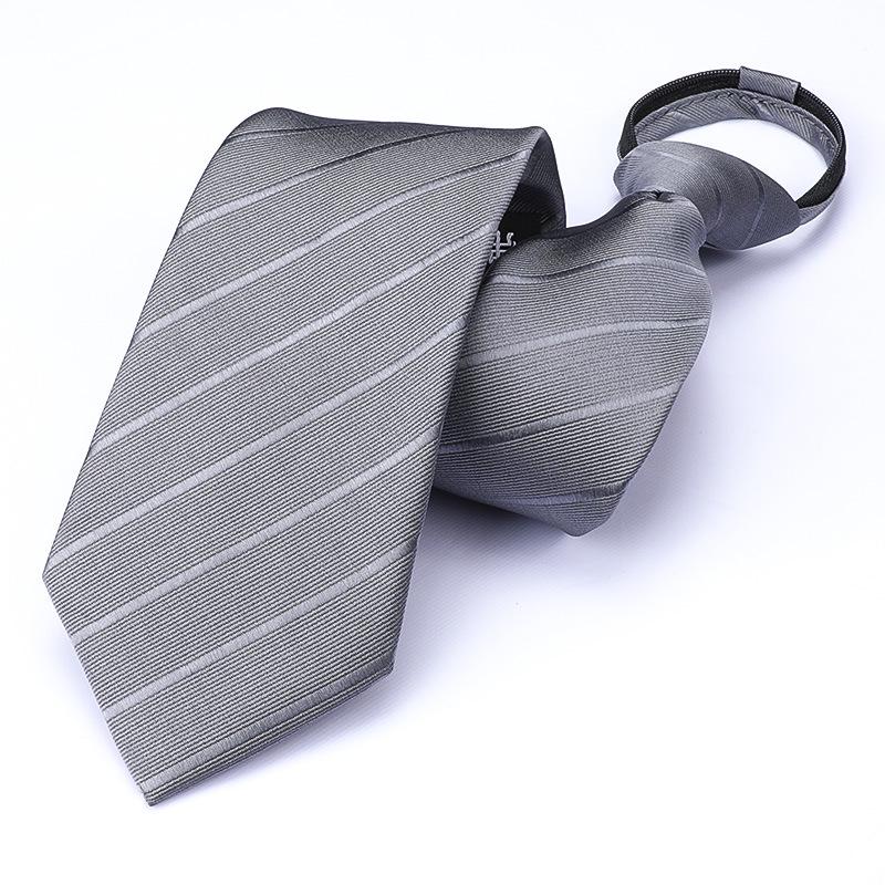 Men's Korean Style Zipper Striped No-Tie Professional Wedding Tie