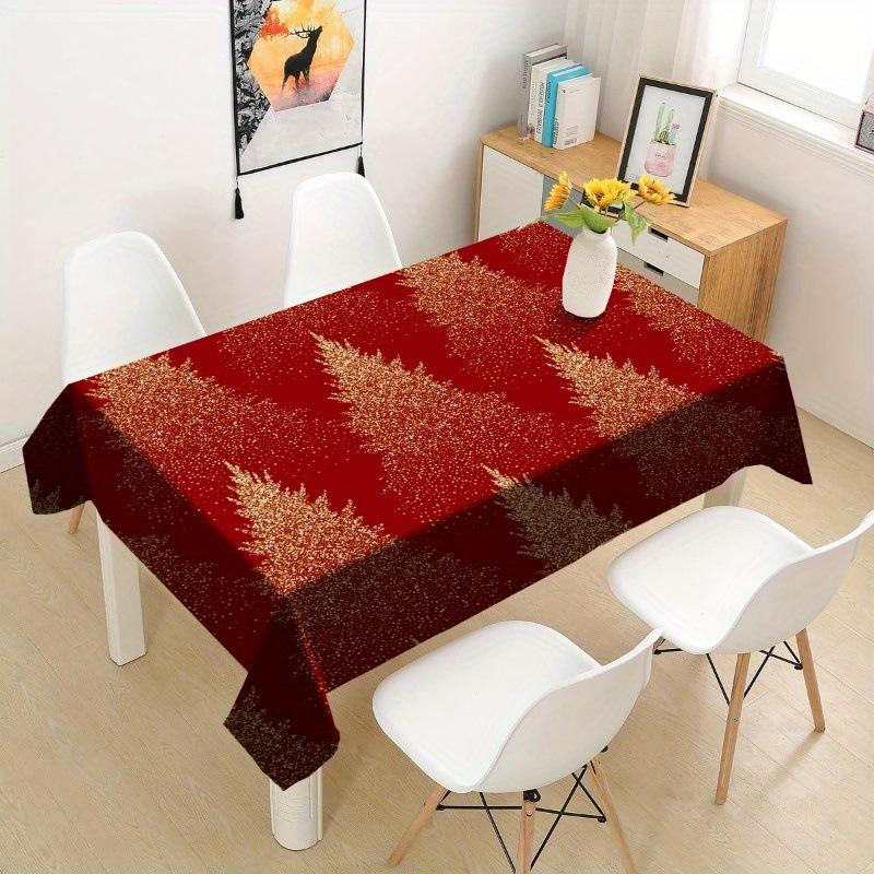 Waterproof Christmas Tablecloth Digital Print Kitchen Dining Table Decor Washable Holiday Home Decor