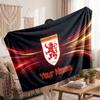 Couverture polaire personnalisée Middlesbrough FC avec logo de football, texte de nom personnalisé, couverture jetée douce et chaude pour la maison
