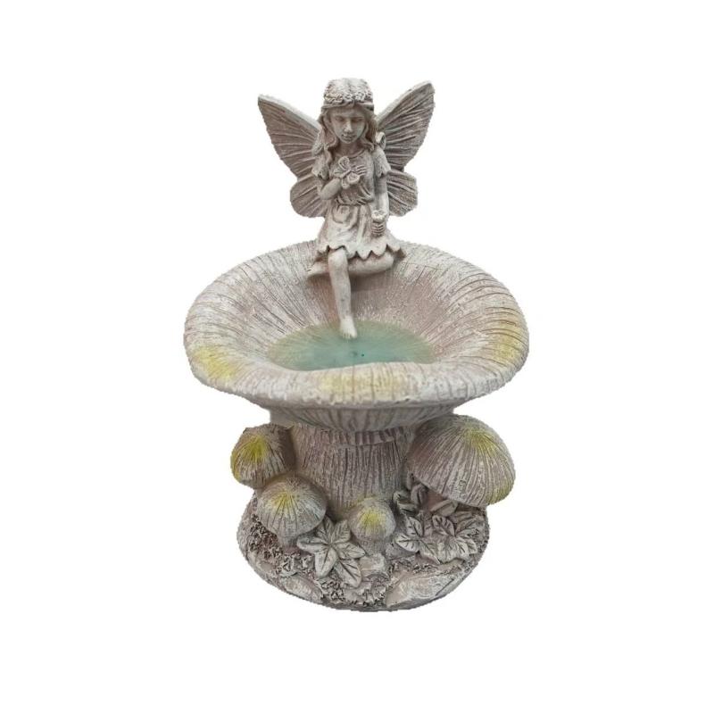 

Creative Flower Fairy Solar Night Light Statue Outdoor Waterproof Resin Garden Decorative Ornament for Courtyard