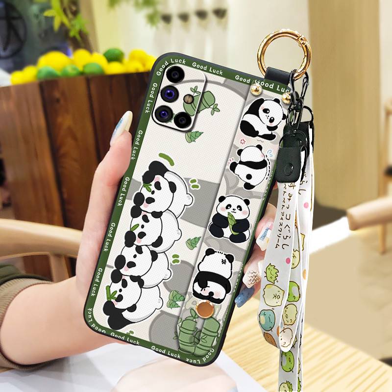 Kickstand Fashion Design Phone Case For Samsung Galaxy M31S/SM-M317F/M315F Lanyard Anti-dust Ring Wristband Soft case