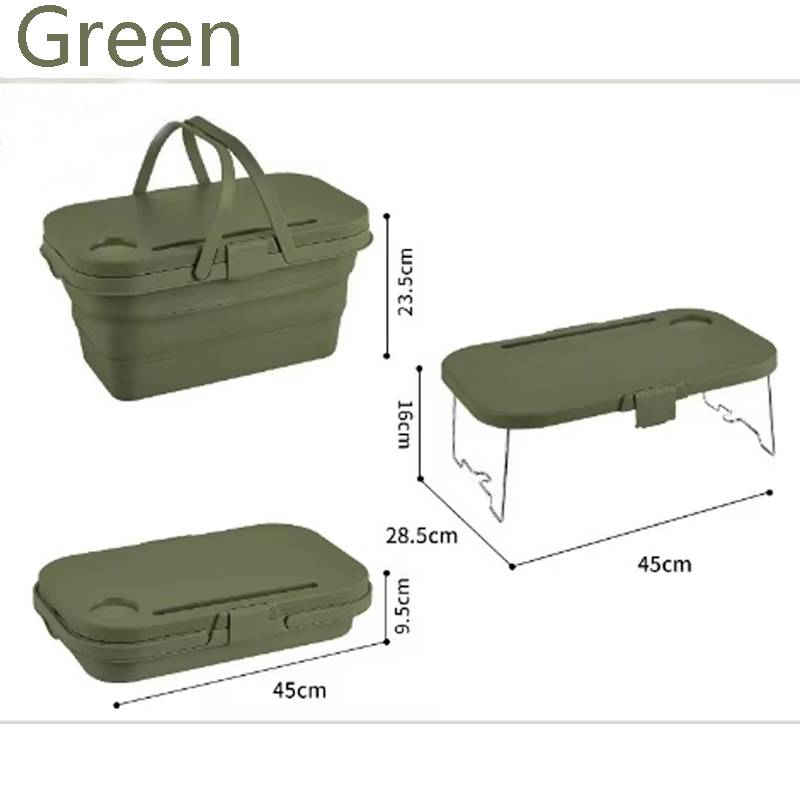 

Portable Outdoor Picnic Basket Travel Storage Box Foldable Design With lid And Table Board Food Table Design Mass Storage