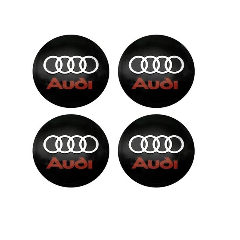 4Pcs 56mm 60mm Car Wheel Center Hub Cap Covers Sticker For R1 A3 A4 A5 A6 C5 B5 B6 B7 A7 A8 Q7 Q5 Q3 RS TT Sline Quattro Badgev1