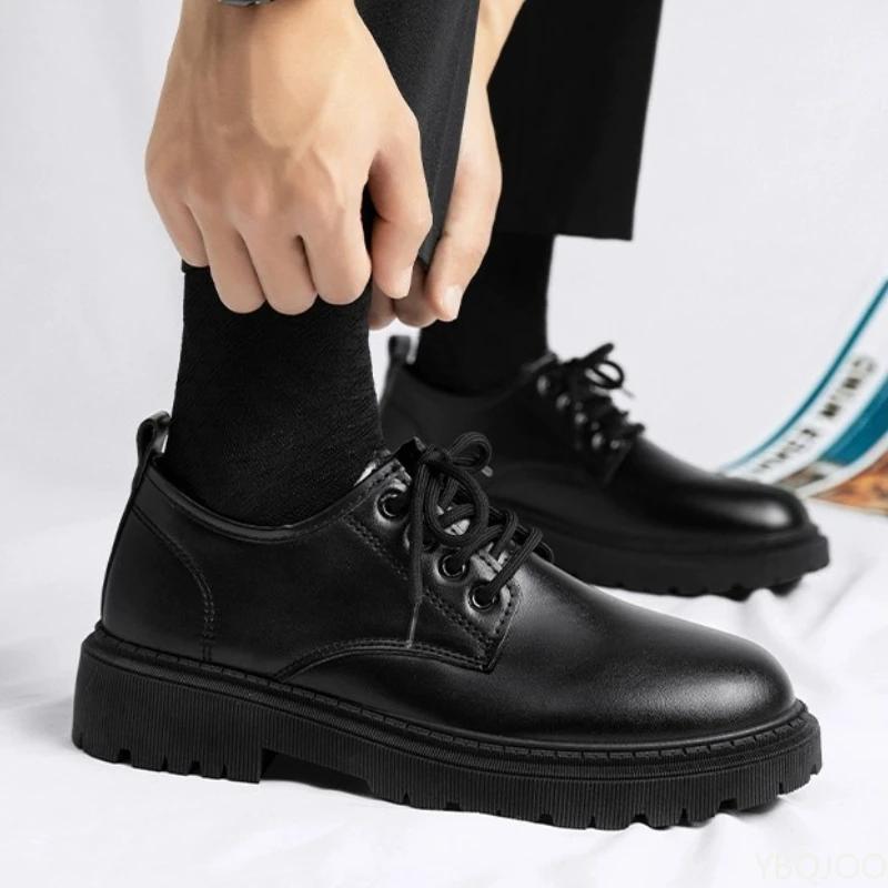 Business Office Formal Wear Casual Lace Up Men's Shoes Spring and Autumn Fashion New Breathable Anti Slip Men's Shoes 2026