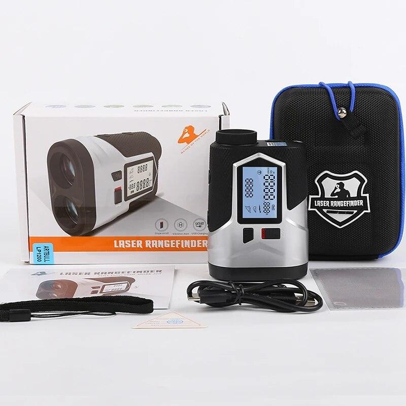 

ARTBULL Golf Laser Rangefinder Hunting Rechargeable 1200m 650m Slope Adjusted Flag-Lock Vibration Laser Distance Meter 650M срібний