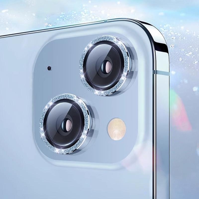 Vetro Protettivo Lente Fotocamera Diamantato di Lusso Per iPhone 16 15 14 Plus 13 12 Mini 11 Pro Max Pellicola Protettiva Lente Metallica Colorata