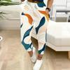 Women Plus Size Abstract Printed Jogger Pants Drawstring Waist Side Pockets Cuffed Ankle
