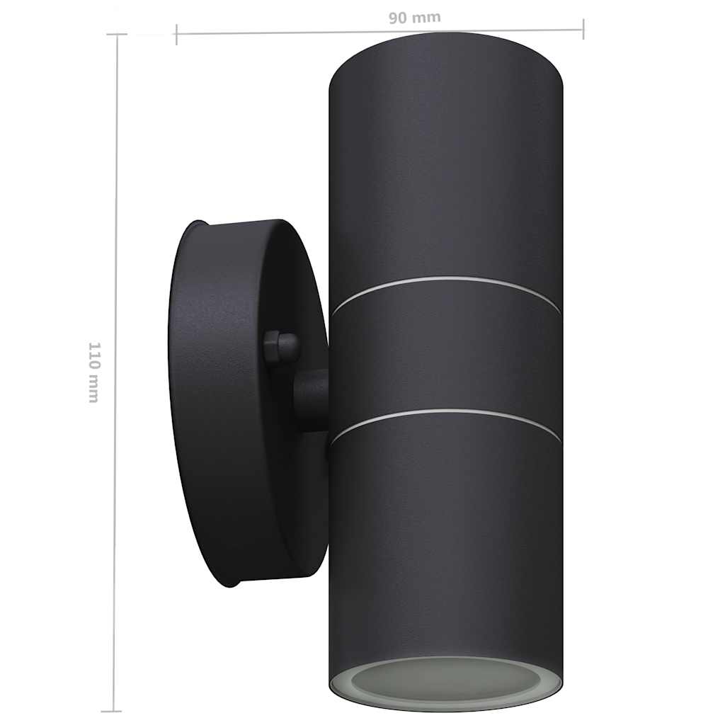 LED Outdoor Wall Lights 2 pcs Stainless Steel Up Down Light