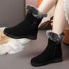 Warm Snow Boots Women Winter Fleece Lined New Flat Sole Thickened Non-Slip Ankle Cotton Boots