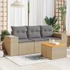 VidaXL Garden Lounge Set with Cushions 4 Pcs Beige Braided Resin 3257648