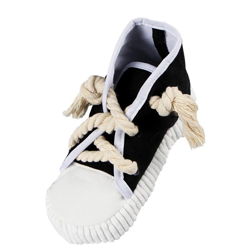 Bite Resistant Shoes Pet Toy Cats Squeak Bite-resistant Clean Teeth Rope Chew Dog Toy For Puppy чёрный