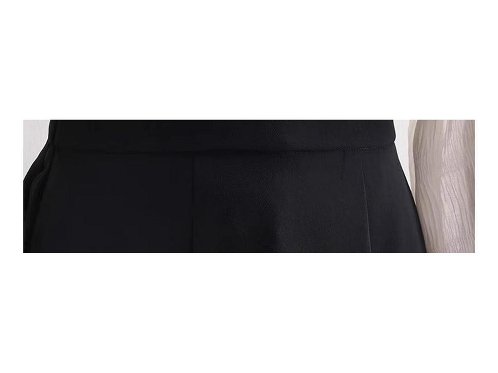 Dámská sukně A-střihu s vysokým pasem ve velkých velikostech - Černá, Střední délka, Zeštíhlující střih