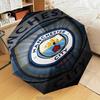 1 Pezzo Ombrello Pieghevole Stampato Manchester City F.C, Ombrello Automatico a 8 Stecche per Viaggio, Campeggio, Regali per Fan, Regali di Natale