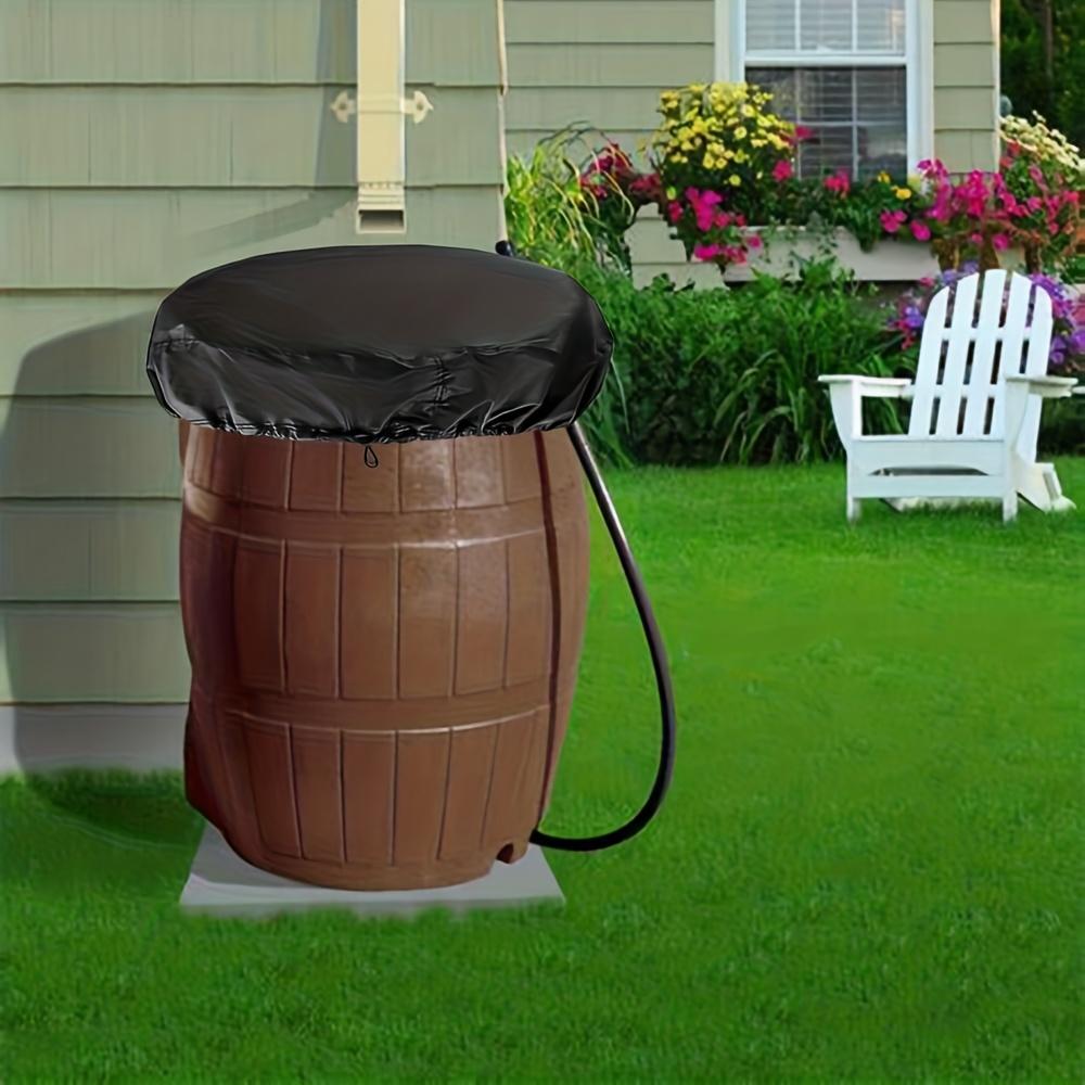 Cost-Effective Heavy-Duty Drum Cover, Adjustable Drawstring Closure, All-Weather for Rainwater Storage & Industrial Use