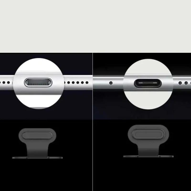 USB C Anti-Lost Dust Plug Silicone Detachable Adhesive Charge Port Protector Cover Dustplug for Samsung Google Pixel Accessories