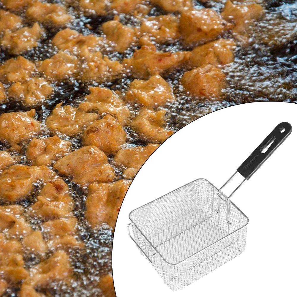 Nonstick Deep Fryer Stainless Steel Camp Food Container Portable Fryer Basket  Gathering